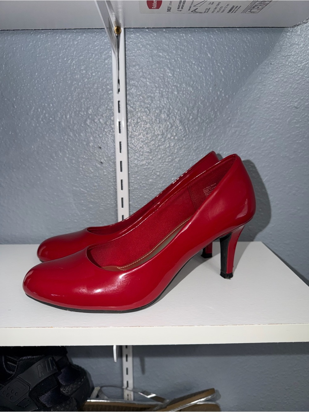 comfort plus by Predictions Red Patent Mid-Heel Pumps